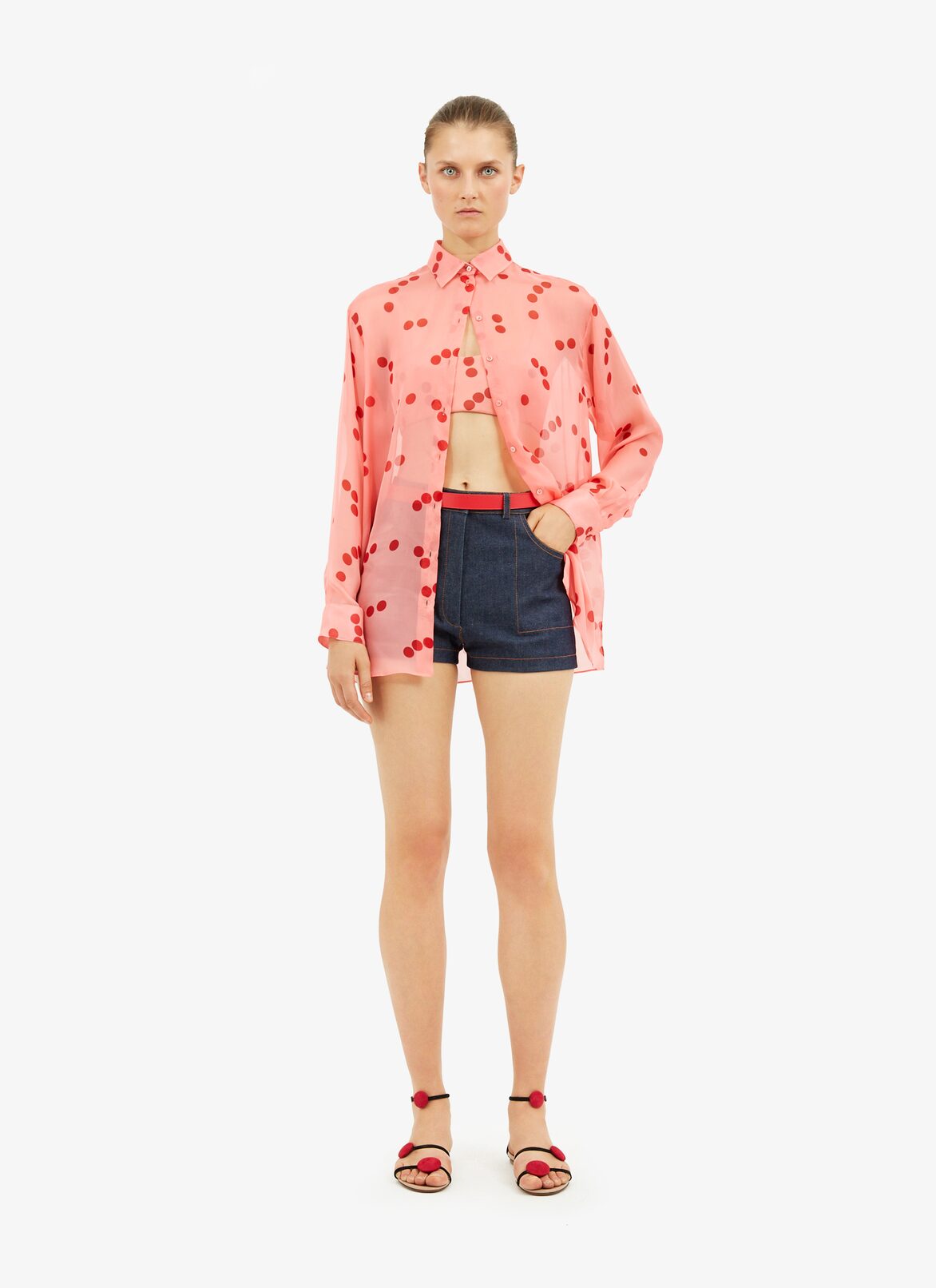 Alaïa Edition 1991 Silk Polka-Dot Shirt ALAÏA PINK/RED ALAÏA EDITION 1991 SILK POLKA-DOT SHIRT